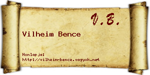 Vilheim Bence névjegykártya